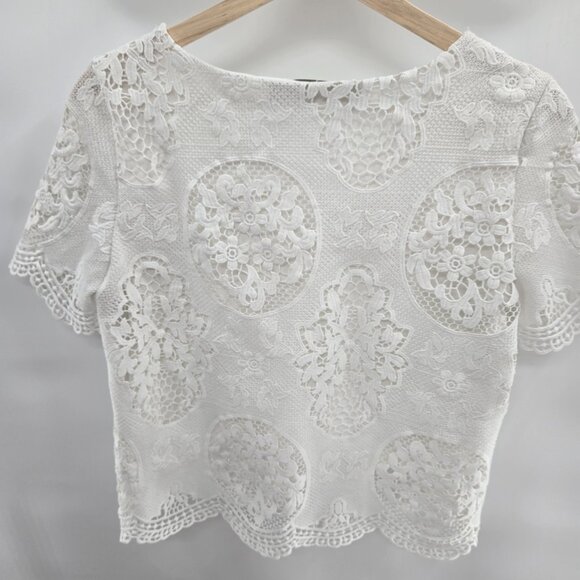 Desigual White Lace Embroidery Top Size Small - Picture 2 of 11